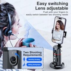 Torima P02 Profesyonel 360 Derece Gimbal Öz Çekim Telefon Sabitleyici Video Çekimi Siyah