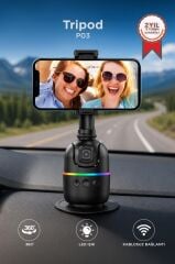 Tripod 360 Yüz Takip Gimbal Akıllı Video Selfie Telefon Tutucu P03 Siyah