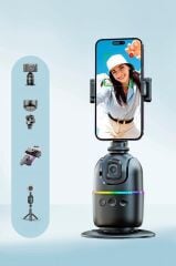 Tripod 360 Yüz Takip Gimbal Akıllı Video Selfie Telefon Tutucu P03 Siyah