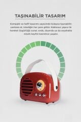 Torima Bluetooth Hoparlör Nostaljik Radyo USB TF Destekli Speaker KTS-1682 Kırmızı