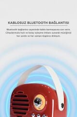 Torima Bluetooth Hoparlör Nostaljik Radyo USB TF Destekli Speaker KTS-1682 Kırmızı