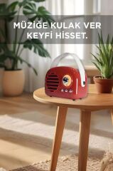 Bluetooth Hoparlör Nostaljik Radyo USB TF Destekli Speaker KTS-1682 Kırmızı