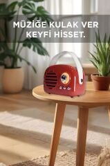 Bluetooth Hoparlör Nostaljik Radyo USB TF Destekli Speaker KTS-1682 Kırmızı