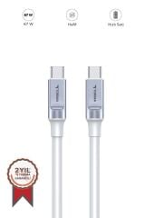 Şarj Kablosu Type-C to Type-C 3.0A Data Kablo U15 Beyaz