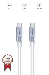 Şarj Kablosu Type-C to Type-C 3.0A Data Kablo U15 Beyaz
