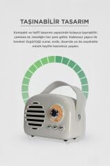 Bluetooth Hoparlör Nostaljik Radyo USB TF Destekli Speaker KTS-1682 Gri