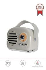 Bluetooth Hoparlör Nostaljik Radyo USB TF Destekli Speaker KTS-1682 Gri