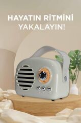Bluetooth Hoparlör Nostaljik Radyo USB TF Destekli Speaker KTS-1682 Gri
