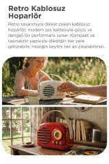 Bluetooth Hoparlör Nostaljik Radyo USB TF Destekli Speaker KTS-1682 Yeşil
