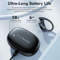 Thinkplus Bluetooth Kulaklık Kulak İçi Şarj Göstergeli Sporcu Kulaklık LP75 Siyah