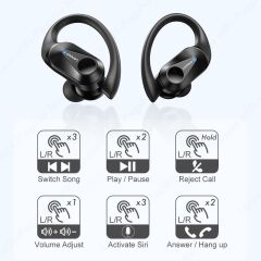 Lenovo ThinkPlus LP75 Kablosuz Şarj Göstergeli Sporcu Bluetooth Kulaklık Siyah