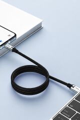 Şarj Kablosu Type-C to Lightning 3.0A Data Kablo U15 Siyah