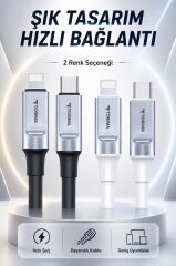 Şarj Kablosu Type-C to Lightning 3.0A Data Kablo U15 Beyaz