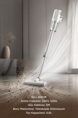Dikey Süpürge Elektrikli 600W Vakum Süpürge TVC01 Beyaz