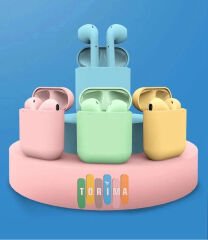 İnpods 12 Bluetooth Kablosuz Kulaklık V5.0 Stereo Mat  Pembe