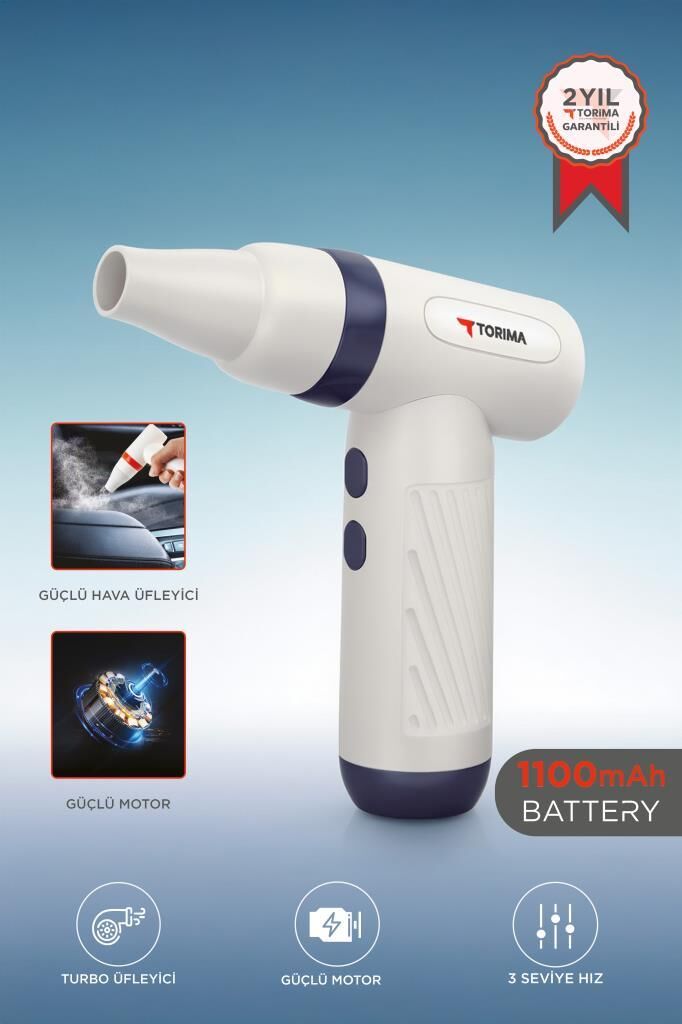 Hava Üfleme Makinesi 85000PM 1100MAH 40W Yüksek Hızlı Turbo Şarjlı TTB01 Mavi