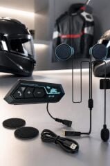 Torima İtercom Motorsiklet Bluetooth Kask İnterkom Kulaklık Torima 22 Siyah