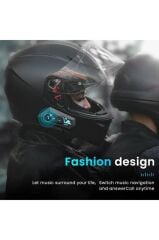 İtercom Motorsiklet Bluetooth Kask İnterkom Kulaklık Torima 22 Siyah