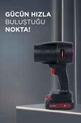 Hava Üfleme Makinesi 1500mAh 80 W Yüksek Hızlı Turbo Jet TTB02 Siyah