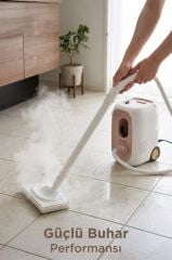 Buharlı Temizleyici 2000W Mutfak Halı Koltuk Temizleme Buhar Makinesi TSC02 Beyaz