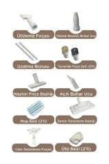 Buharlı Temizleyici 2000W Mutfak Halı Koltuk Temizleme Buhar Makinesi TSC02 Beyaz