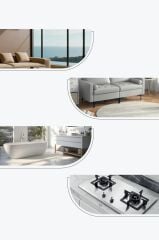 Buharlı Temizleyici 2000W Mutfak Halı Koltuk Temizleme Buhar Makinesi TSC02 Beyaz