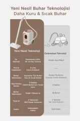 Buharlı Temizleyici 2000W Mutfak Halı Koltuk Temizleme Buhar Makinesi TSC02 Beyaz