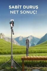 Tripod Çok Amaçlı Kamera Telefon Tutucu 1.8M Selfie Çubuğu L17 Siyah