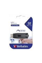 Verbatim 32GB Siyah 3.2 Gen 1 V3 Drive  USB Flash Bellek