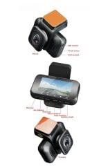 Araç İçi Kamera Gece Görüşlü 4K 1080P G Sensörlü Park Modlu Geri Görüş Araç Kamerası TA08 Siyah