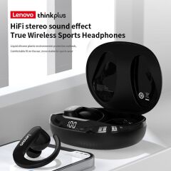 Lenovo ThinkPlus T50 Kablosuz Şarj Göstergeli Sporcu Bluetooth Kulaklık Siyah