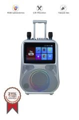 Torima GD-1413 Gümüş Android Ekranlı Mikrofonlu Karaoke Bluetooth Hoparlör
