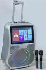 Torima GD-1413 Gümüş Android Ekranlı Mikrofonlu Karaoke Bluetooth Hoparlör