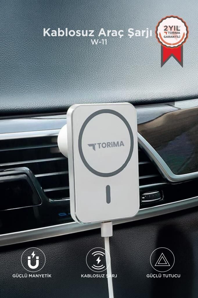 Taşınabilir Batarya Araç Şarj Cihazı Telefon Tutucu Magsafe Powerbank W11