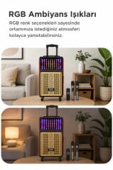 Torima Bluetooth Hoparlör Mikrofonlu Kumandalı Rgb Işıklı Speaker NDR-108R Turuncu