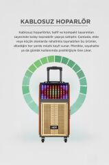 Bluetooth Hoparlör Mikrofonlu Kumandalı Rgb Işıklı Speaker NDR-108R Turuncu