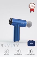 Lenovo N2 Mavi Titreşimli Masaj Tabancası Sessiz Güçlü 1800mah Şarjlı 6 Başılıklı Egzersiz Aleti