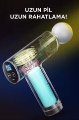 Lenovo N2 Mavi Darbeli Titreşimli Masaj Tabancası 1800mah Şarjlı 6 Başlıklı Egzersiz Aleti