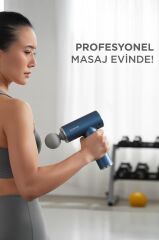 Lenovo N2 Mavi Darbeli Titreşimli Masaj Tabancası 1800mah Şarjlı 6 Başlıklı Egzersiz Aleti