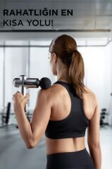 Lenovo N3 Gri Darbeli Titreşimli Masaj Tabancası Güçlü 1800mah Şarjlı 8 Başlıklı Egzersiz Aleti