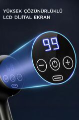 Lenovo N3 Gri Darbeli Titreşimli Masaj Tabancası Güçlü 1800mah Şarjlı 8 Başlıklı Egzersiz Aleti