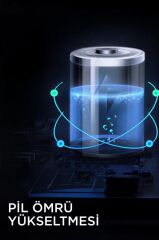 Lenovo N3 Mavi Darbeli Titreşimli Masaj Tabancası Güçlü 1800mah Şarjlı 8 Başlıklı Egzersiz Aleti