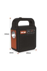 Torima YSF-200 Siyah Güneş Enerjili Panelli Fenerli Bluetooth Kamp Hoparlör