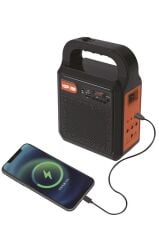 Kamp Hoparlörü Güneş Enerjili Panelli Fenerli Bluetooth Hoparlör YSF200 Siyah