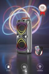 Bluetooh Hoparlör Mikrofonlu Led Işıklı Parti Speaker D78 Gri