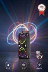 Bluetooh Hoparlör Mikrofonlu Led Işıklı Parti Speaker D78 Siyah