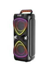 Bluetooh Hoparlör Mikrofonlu Led Işıklı Parti Speaker D78 Siyah