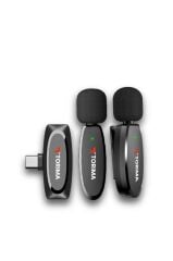 Torima WM-01 Siyah Type-C Uyumlu 360° Ses Algılama Özelikli Kablosuz Yaka Mikrofonu