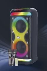 Torima BTS-1993 Siyah RGB Ledli Mikrofonlu Kumandalı Bluetooth Hoparlör Parti Speaker