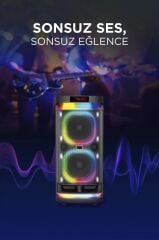 Torima BTS-1990 Siyah RGB Ledli Mikrofonlu Kumandalı Bluetooth Hoparlör Parti Speaker